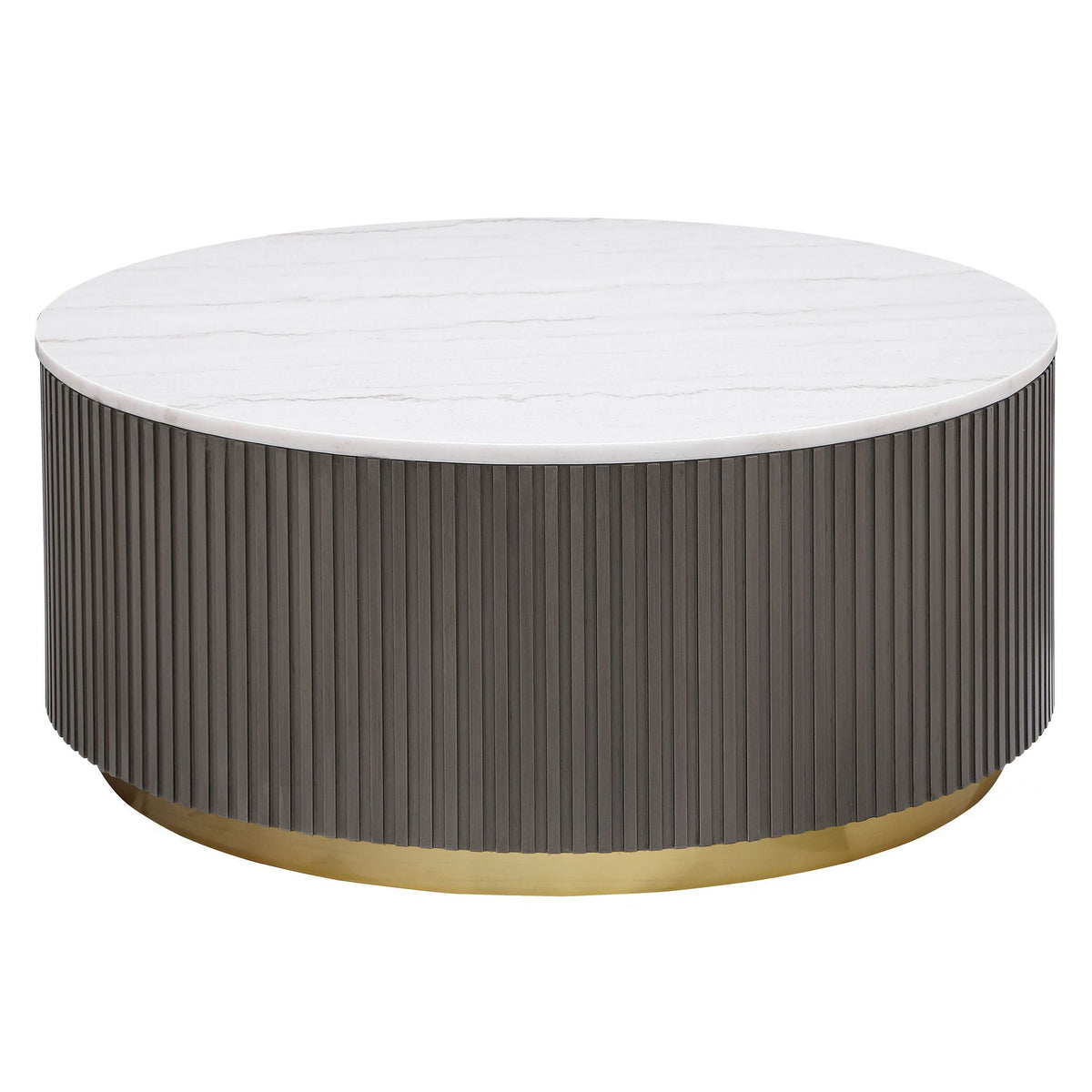 Jason Round White Marble Top Coffee Table Charcoal